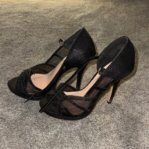 De Blossom Collection Glittery Black Heels